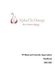 VP Ritual and Fraternity Appreciation Handbook ... - Alpha Chi Omega