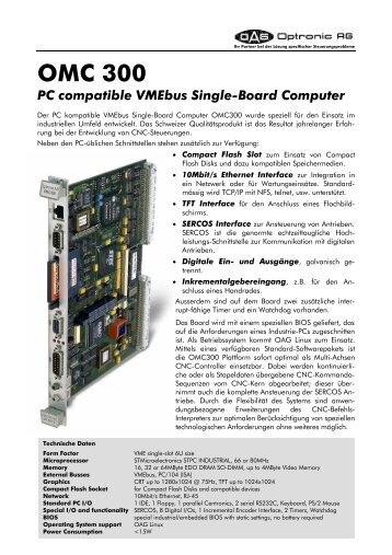 OMC 300 PC compatible VMEbus Single-Board Computer