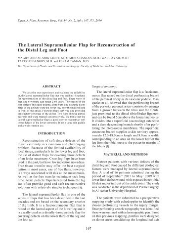 The Lateral Supramalleolar Flap for Reconstruction of the ... - ESPRS