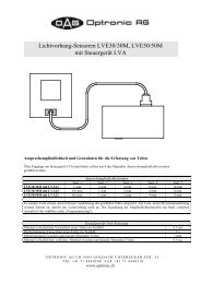 Lichtvorhang-Sensoren LVE30/30M, LVE50/50M mit ... - Optronic AG