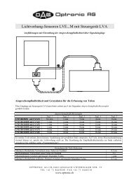 Lichtvorhang-Sensoren LVE...M mit Steuergerät LVA - Optronic AG