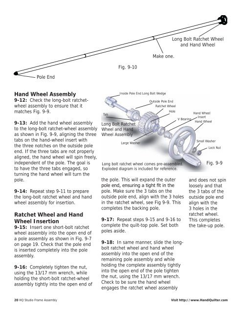 HQ Studio Frame Manual for HQ Avante 08-09-11 ... - Handi Quilter