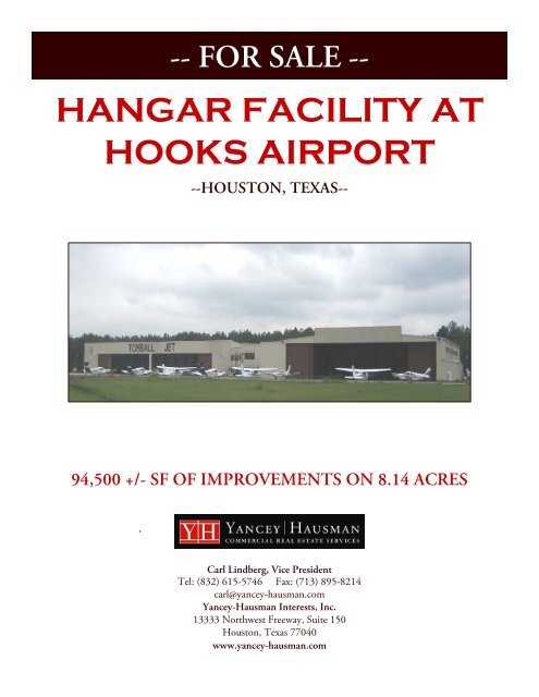 HANGAR FACILITY AT HOOKS AIRPORT - E-Scape the Internet