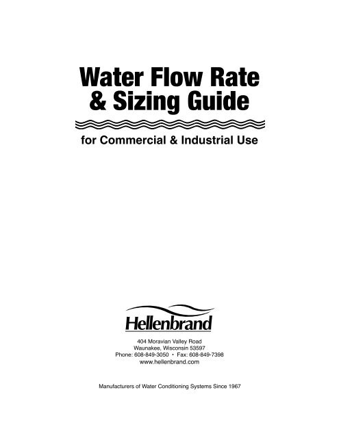 Water Flow Rate & Sizing Guide - Hellenbrand