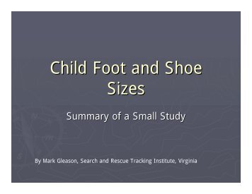 Child Foot and Shoe Sizes - SARTI - Search and Rescue Tracking ...