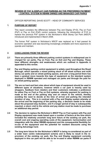 Appendix 1 51 REVIEW OF PAY & DISPLAY CAR PARKING AS ...