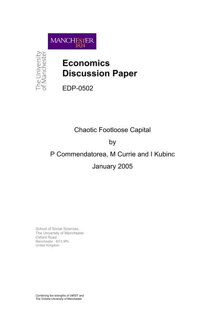 The Discrete Time Footloose Capital Model - School of Social ...
