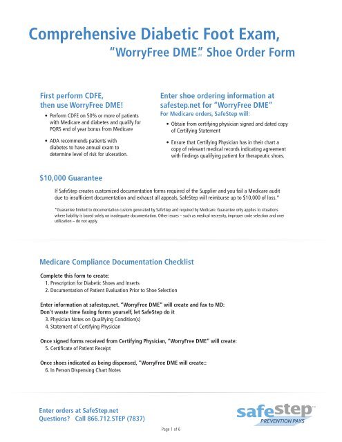 Diabetic Foot Exam Chart