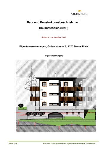 Bau- und Konstruktionsbeschrieb nach Baukostenplan