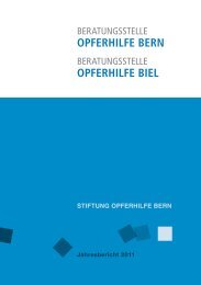 Jahresbericht 2011 der Opferhilfe Bern