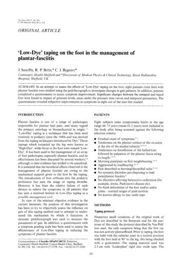 'Low-Dye' taping on the foot in the management of plantar-fasciitis