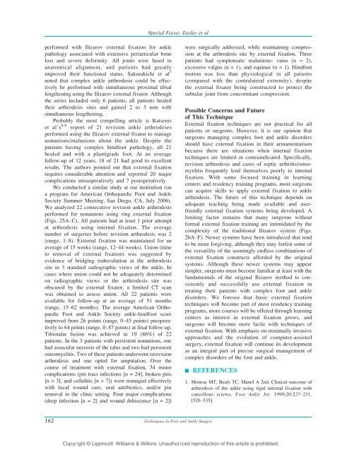 Ankle Arthrodesis Using Ring External Fixation - Orthofix.com