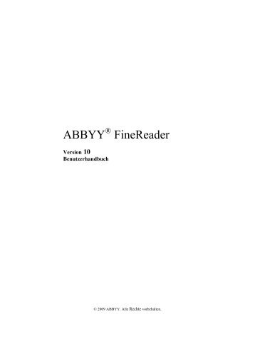 ABBYY FineReader 10 Handbuch - Optive GmbH