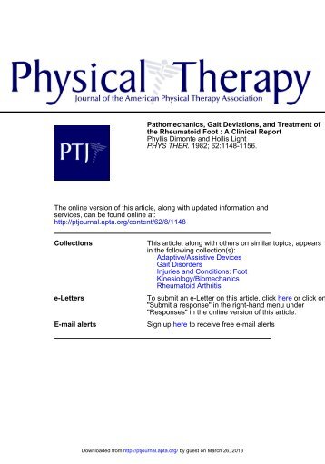 Pathomechanics, Gait Deviations, and Treatment ... - Physical Therapy