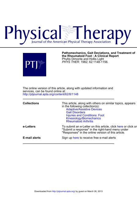 Pathomechanics, Gait Deviations, and Treatment ... - Physical Therapy