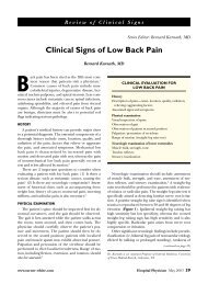 Clinical Signs of Low Back Pain - Turner White