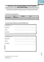 PROTOCOL FOR THE MANAGEMENT OF FOOT ... - NHS Devon