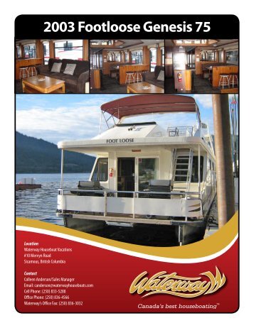 2003 Footloose Genesis 75 - Waterway Houseboats