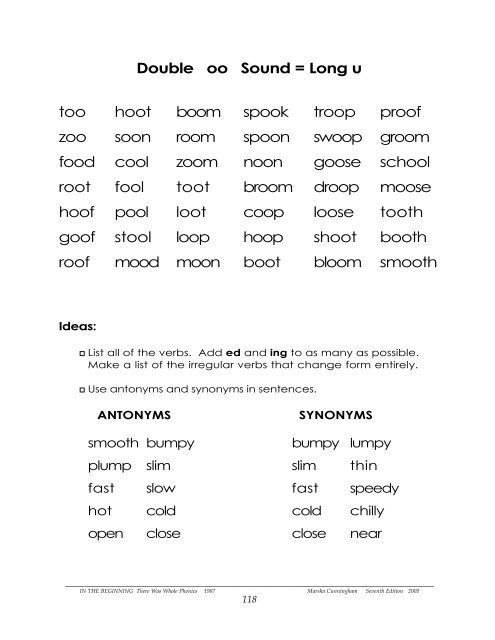 oo words। Double o Sound। oo words in English Phonics। oo words