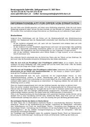 Infoblatt Straftat - Opferhilfe Bern