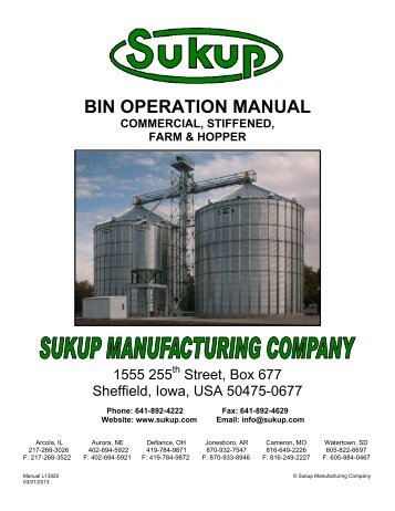 BIN OPERATION MANUAL - Sukup Manufacturing Co.