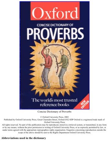 The Concise Oxford Dictionary of Proverbs