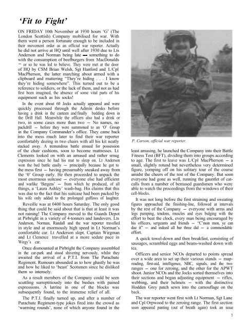 London Scottish Regimental Gazette - G (London Scottish)