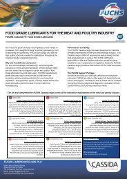 food grade lubricants for the meat and poultry industry - FUCHS ...