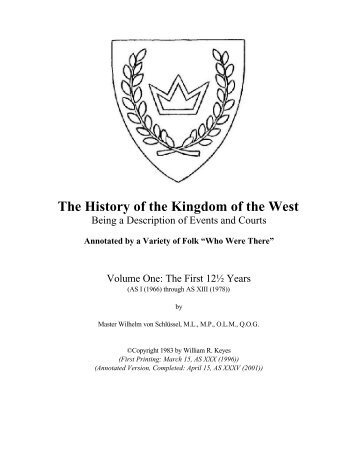 Annotated "History of the West" - The History of the Kingdom of The ...