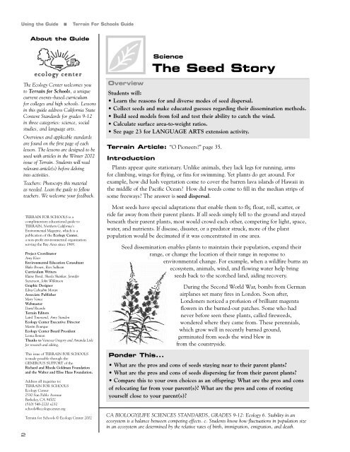 The Seed Story - Ecology Center