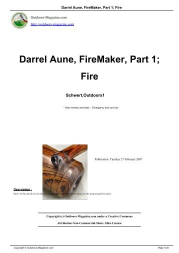 Darrel Aune, FireMaker, Part 1; Fire