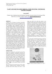 fluid flow and inclusion removal in molten steel - CFD