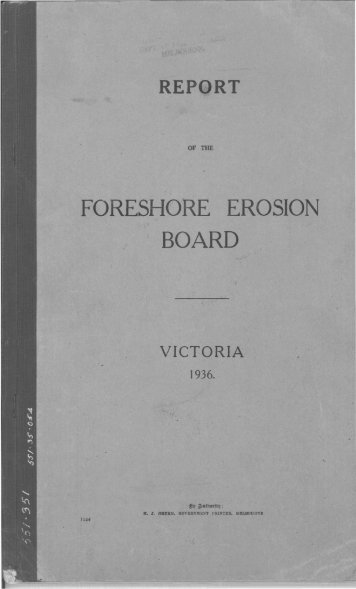 Report of the Foreshore Erosion Board 1936