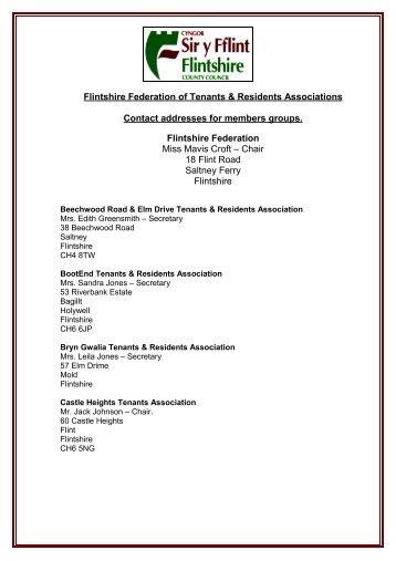 Flintshire Federation of Tenants & Residents Associations