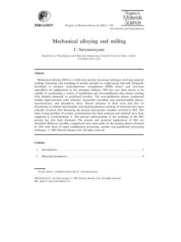 Mechanical alloying and milling - GRACO