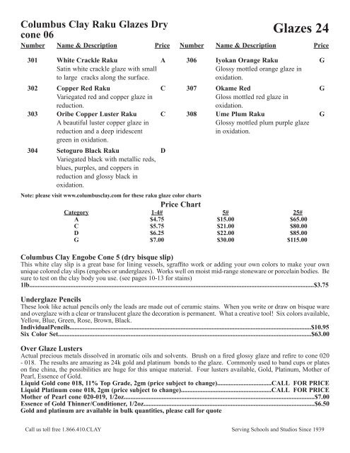 Mayco Underglaze Color Chart