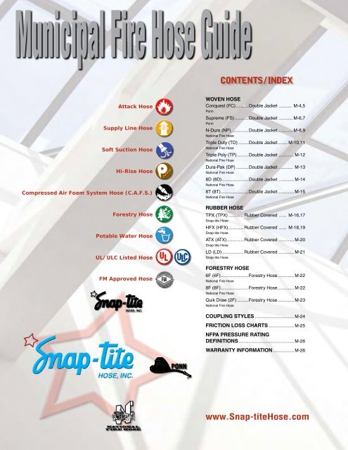 Snap-tite Hose Municipal & Industrial Hose Catalog - Fire Safety Inc