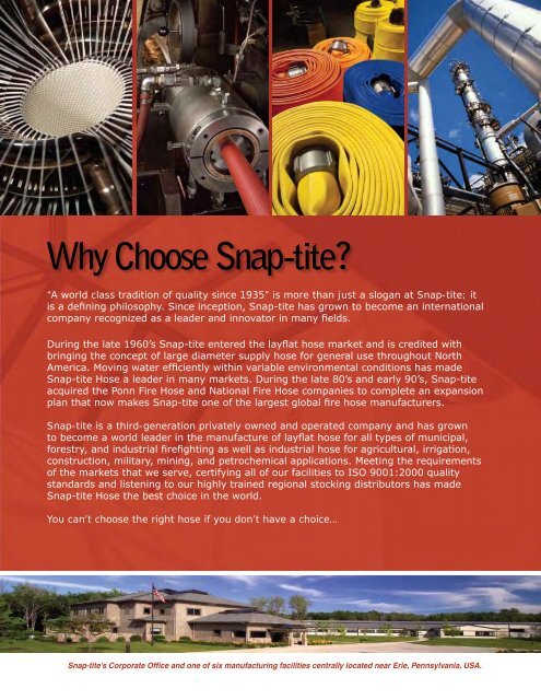 Snap-tite Hose Municipal & Industrial Hose Catalog - Fire Safety Inc