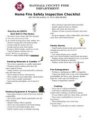 Home Fire Safety Inspection Checklist - Randall County