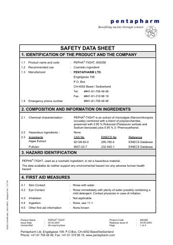 Pepha®-Tight MSDS - Lotioncrafter