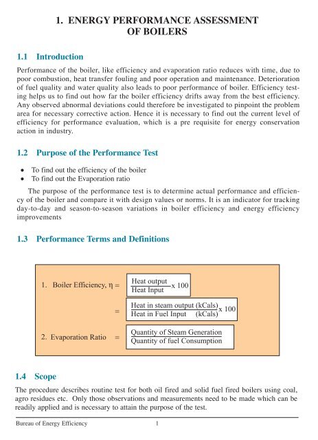 1. energy performance assessment of boilers - Bureau of Energy ...