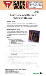 Acetylene and Oxygen Cylinder Storage - SAFE Manitoba