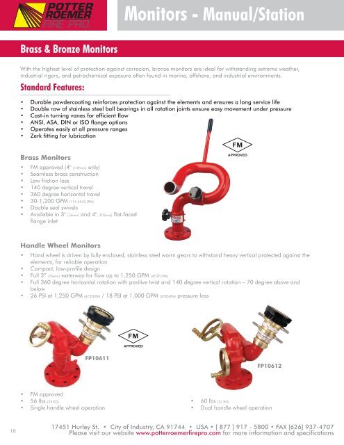 MONITOR/NOZZLE CATALOG - Potter Roemer