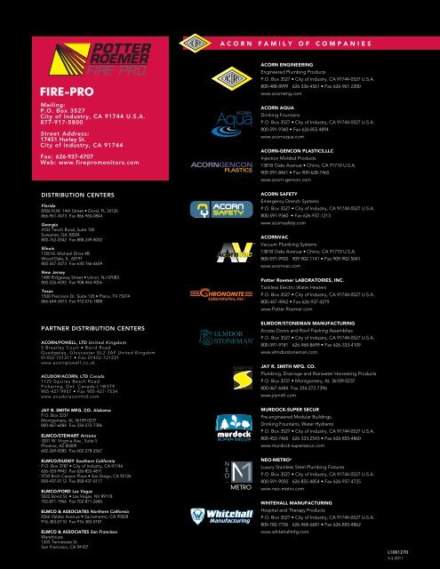 MONITOR/NOZZLE CATALOG - Potter Roemer