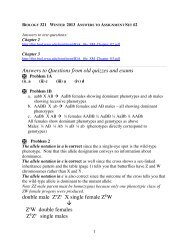 Biology 321 Answers to Problem Set 2