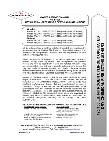 OWNERS SERVICE MANUAL - Amerex Fire - Amerex Corporation