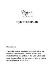 Regina Fire Bylaw 2005-18 - City of Regina