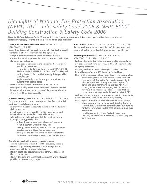 Fire, Life Safety & Accessibility Codes - Von Duprin
