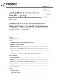 DATA SHEET LS Electrolysis Free Micropump - Osmotex