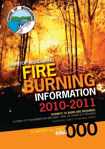 fire burning information shire of mundaring